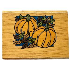 Pumpkins Wood Mounted Rubber Stamp by Canadian Maple‎ Collections Fall Autumn